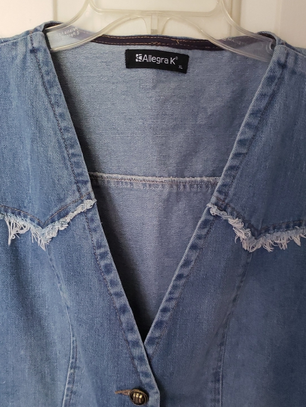 Allegra K Denim Sleeveless Button Up Light Wash Vest Size XL - Picture 4 of 14